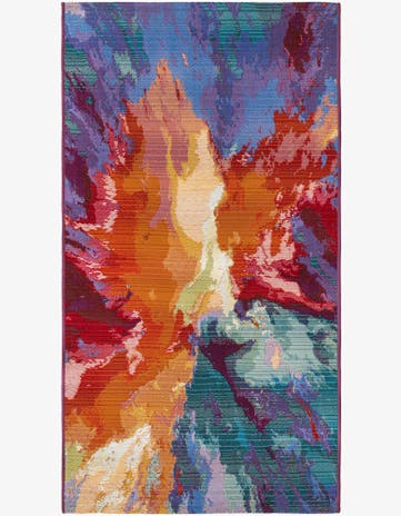 2' 7 x 5' 3 Easy-Clean Modern Indoor / Outdoor Runner Rug