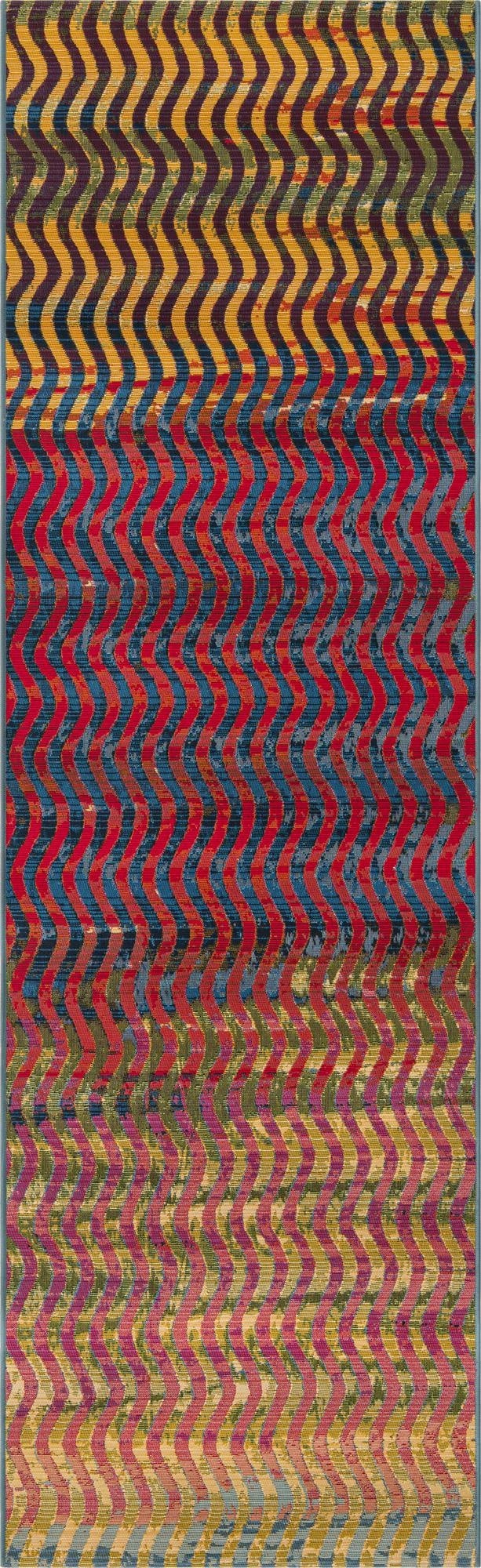 Primary image 2' 7 x 10'  Washable Modern Indoor / Outdoor Runner Rug