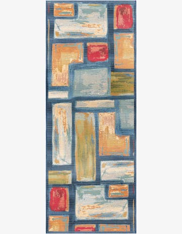 2' 7 x 7' Easy-Clean Modern Indoor / Outdoor Runner Rug