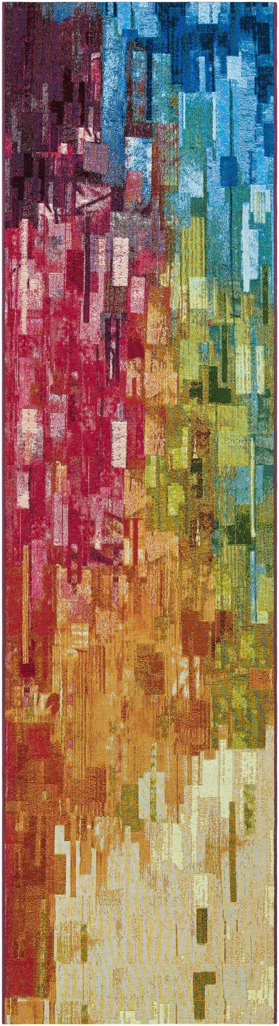 Primary image 2' 7 x 10'  Washable Modern Indoor / Outdoor Runner Rug