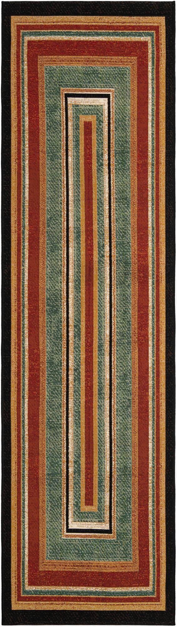 Primary image 2' 7 x 10'  Washable Modern Indoor / Outdoor Runner Rug
