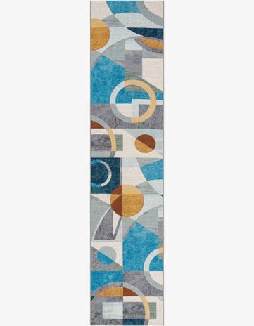 2' 7 x 12' Easy-Clean Modern Indoor / Outdoor Runner Rug