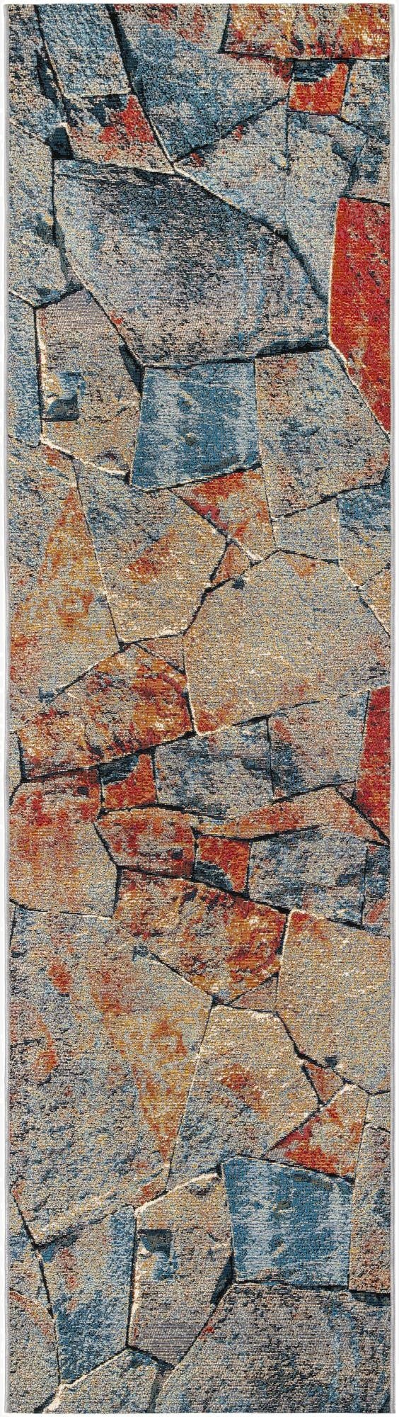 2' 7 x 10'  Washable Modern Indoor / Outdoor Runner Rug