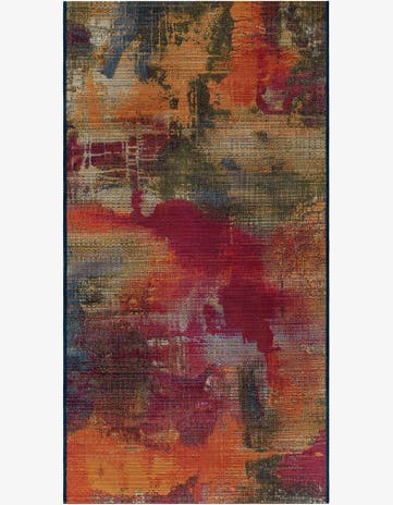 2' 7 x 5' 3 Easy-Clean Modern Indoor / Outdoor Runner Rug