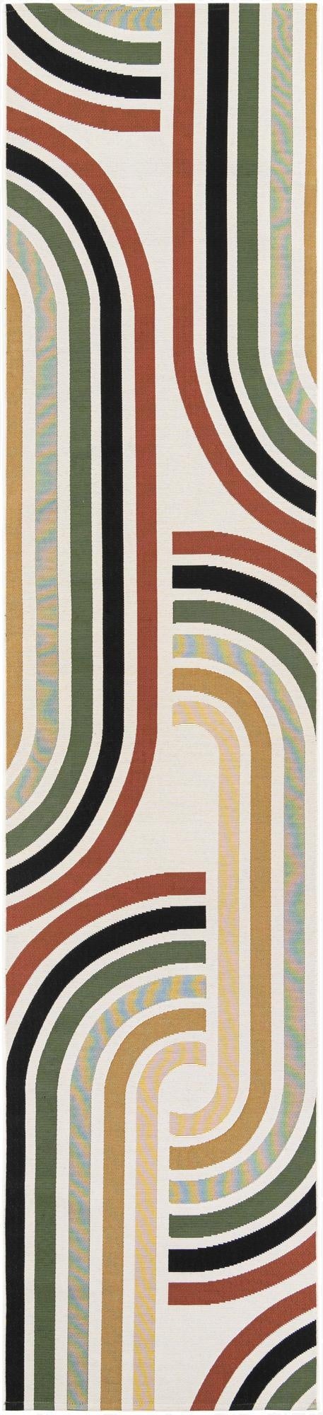 Primary image 2' 7 x 12'  Washable Modern Indoor / Outdoor Runner Rug