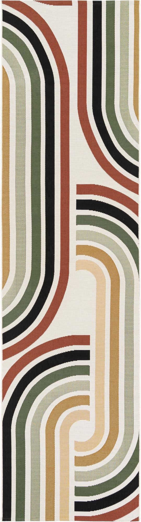 Primary image 2' 7 x 10'  Washable Modern Indoor / Outdoor Runner Rug