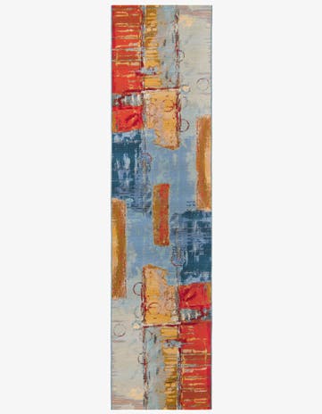 2' 7 x 11' Easy-Clean Modern Indoor / Outdoor Runner Rug