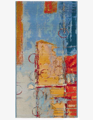 2' x 4' Easy-Clean Modern Indoor / Outdoor Runner Rug