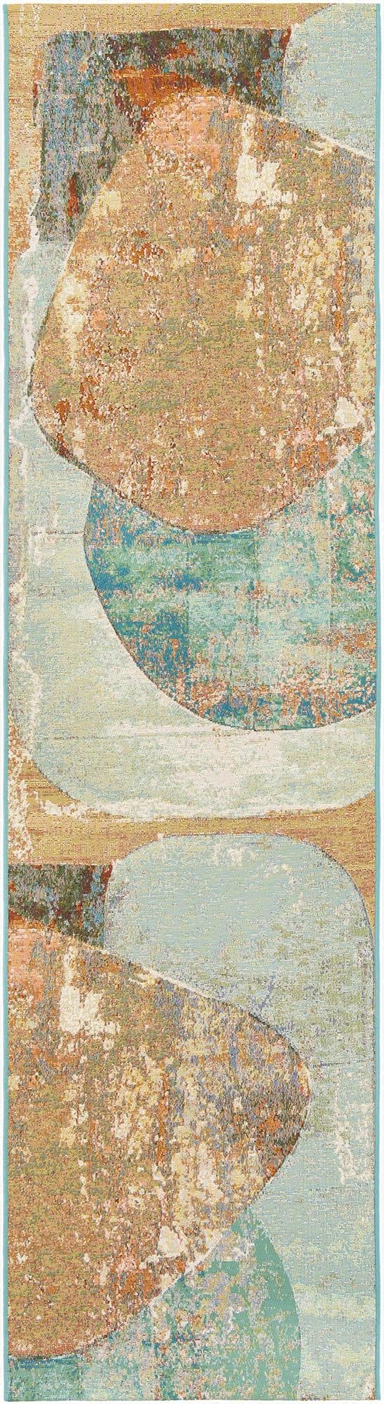 Primary image 2' 7 x 10'  Washable Modern Indoor / Outdoor Runner Rug