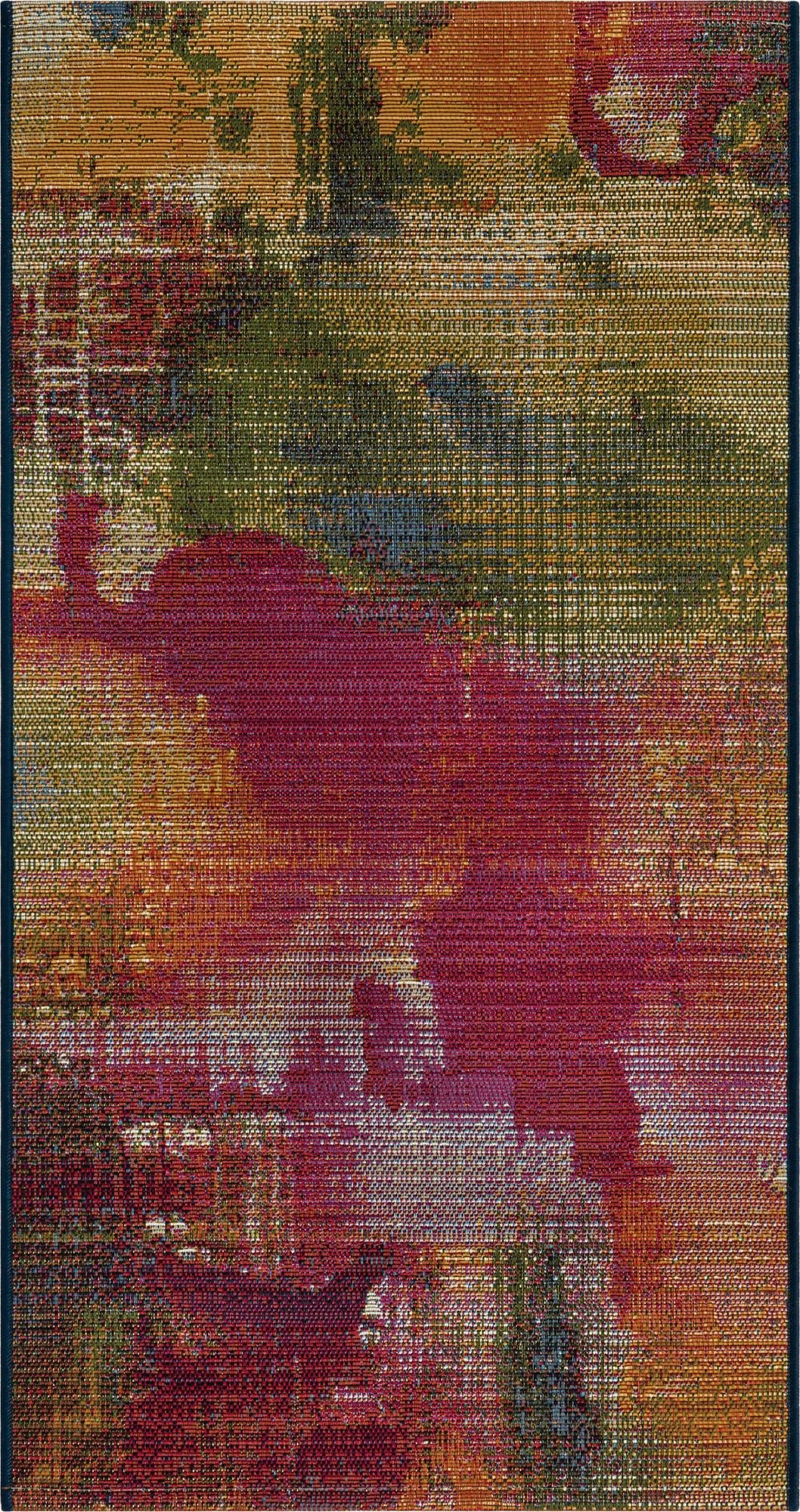 Primary image 2' x 4'  Washable Modern Indoor / Outdoor Runner Rug