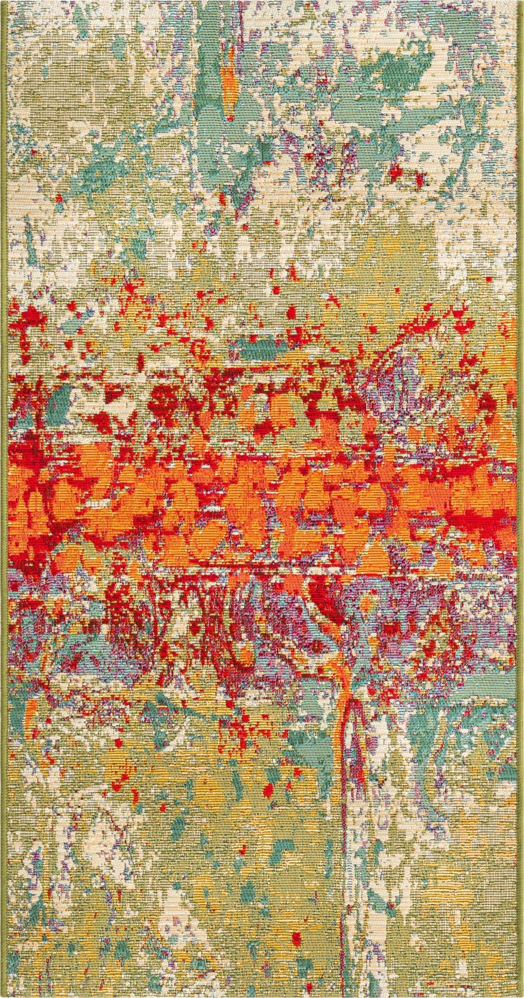 2' x 4'  Washable Modern Indoor / Outdoor Runner Rug