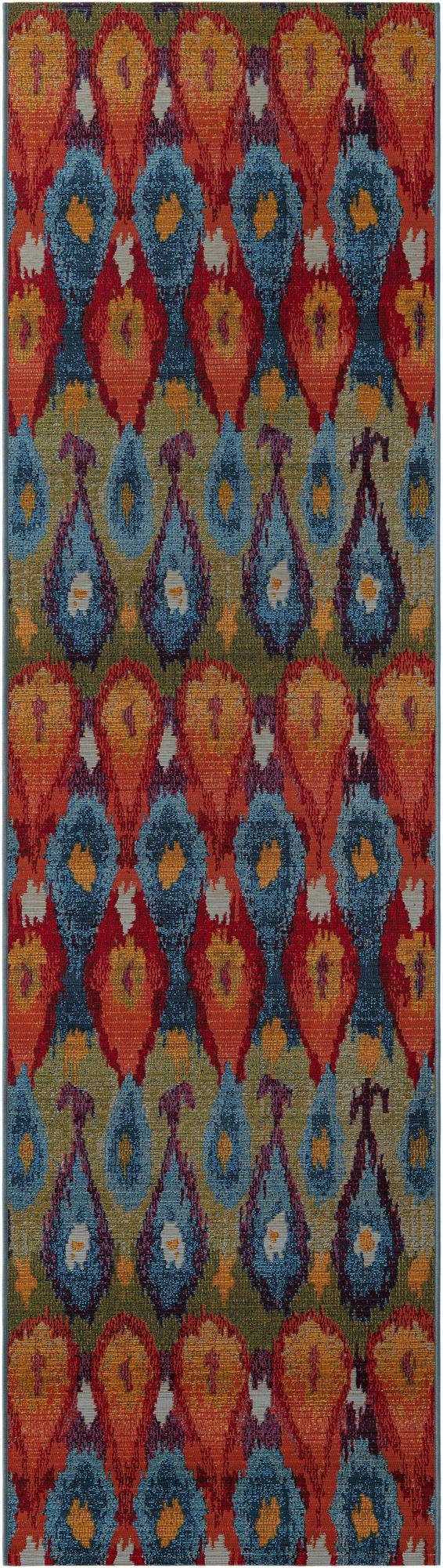 Primary image 2' 7 x 12'  Washable Modern Indoor / Outdoor Runner Rug