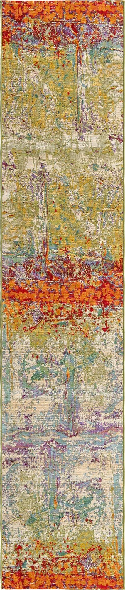 Primary image 2' 7 x 12'  Washable Modern Indoor / Outdoor Runner Rug