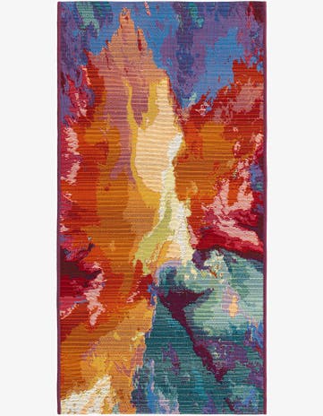 2' x 4' Easy-Clean Modern Indoor / Outdoor Runner Rug