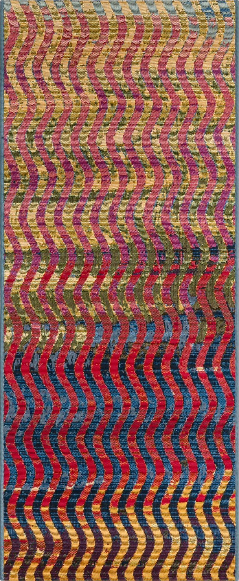 Primary image 2' x 5'  Washable Modern Indoor / Outdoor Runner Rug