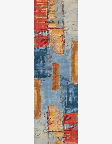 2' 7 x 9' Easy-Clean Modern Indoor / Outdoor Runner Rug