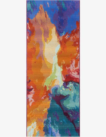 2' 7 x 7' Easy-Clean Modern Indoor / Outdoor Runner Rug