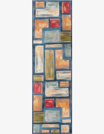 2' 7 x 9' Easy-Clean Modern Indoor / Outdoor Runner Rug