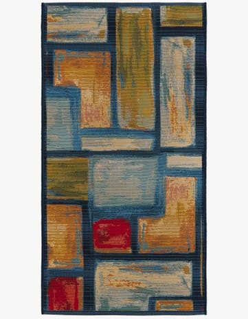 2' x 4' Easy-Clean Modern Indoor / Outdoor Runner Rug