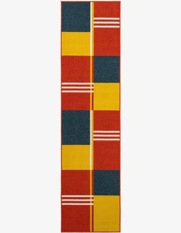 2' 7 x 10' Easy-Clean Modern Indoor / Outdoor Runner Rug