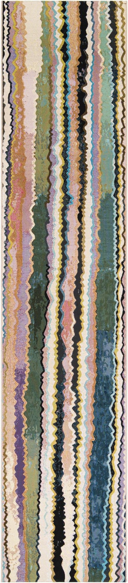 Primary image  2' 7 x 12'  Washable Modern Indoor / Outdoor Runner Rug