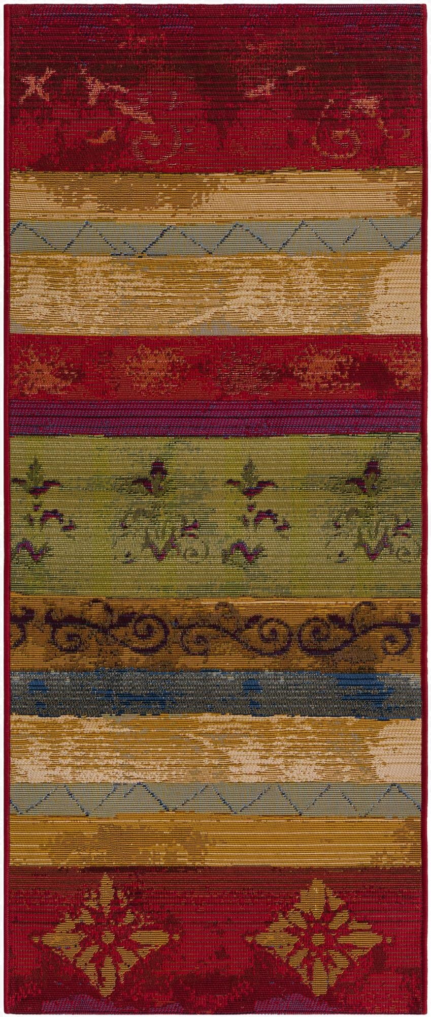 2' x 5'  Washable Modern Indoor / Outdoor Runner Rug