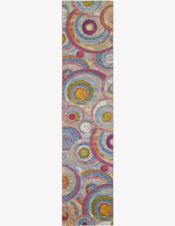 2' 7 x 12' Easy-Clean Modern Indoor / Outdoor Runner Rug