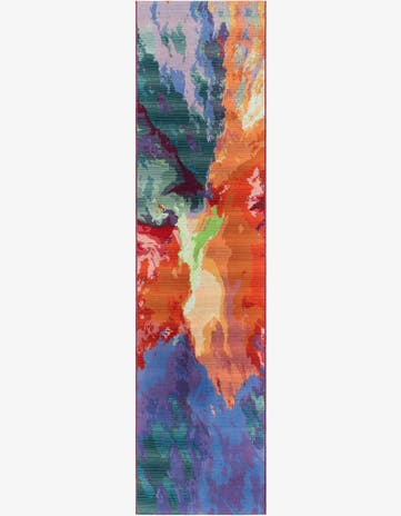 2' 7 x 11' Easy-Clean Modern Indoor / Outdoor Runner Rug