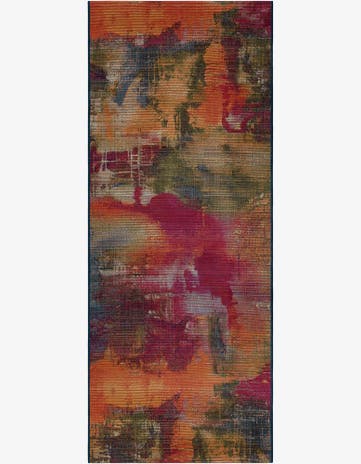 2' 7 x 7' Easy-Clean Modern Indoor / Outdoor Runner Rug