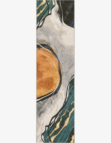 2' 7 x 10' Easy-Clean Modern Indoor / Outdoor Runner Rug