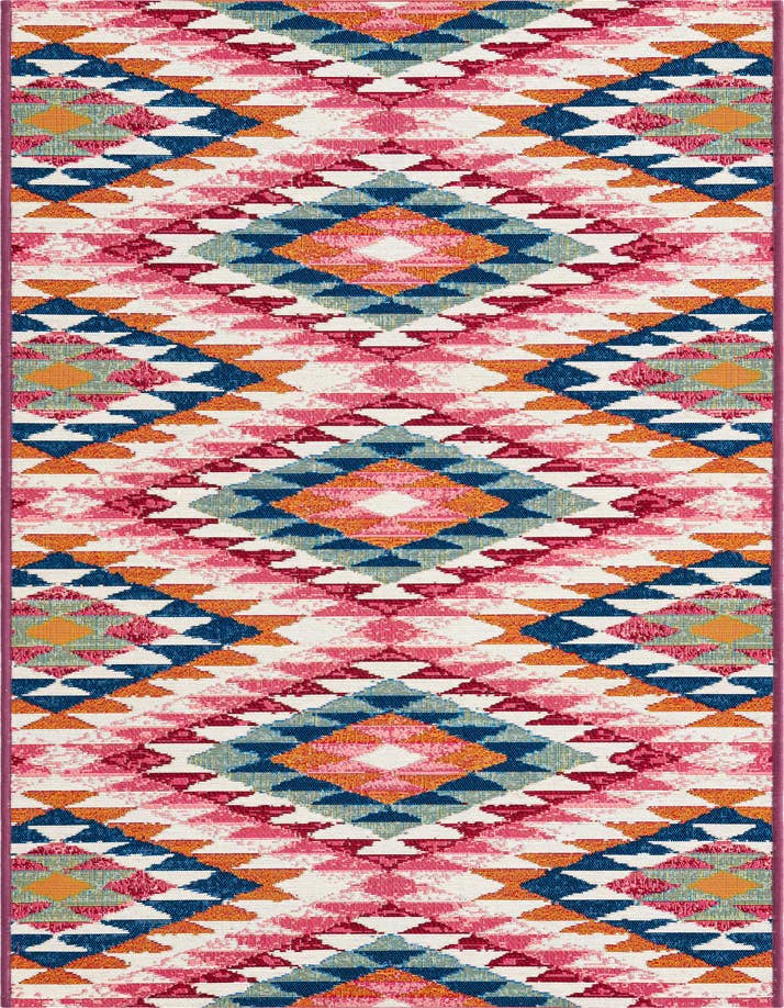 Detail image of 2' x 6' Easy-Clean Southwestern Indoor / Outdoor Runner Rug