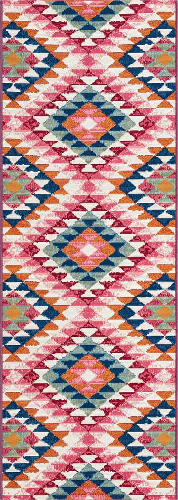 2' x 6' Easy-Clean Southwestern Indoor / Outdoor Runner Rug