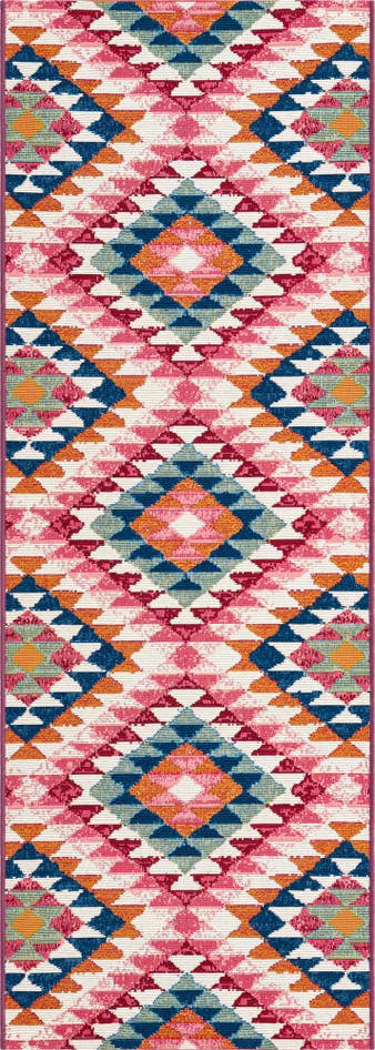 Detail image of 2' x 6' Easy-Clean Southwestern Indoor / Outdoor Runner Rug