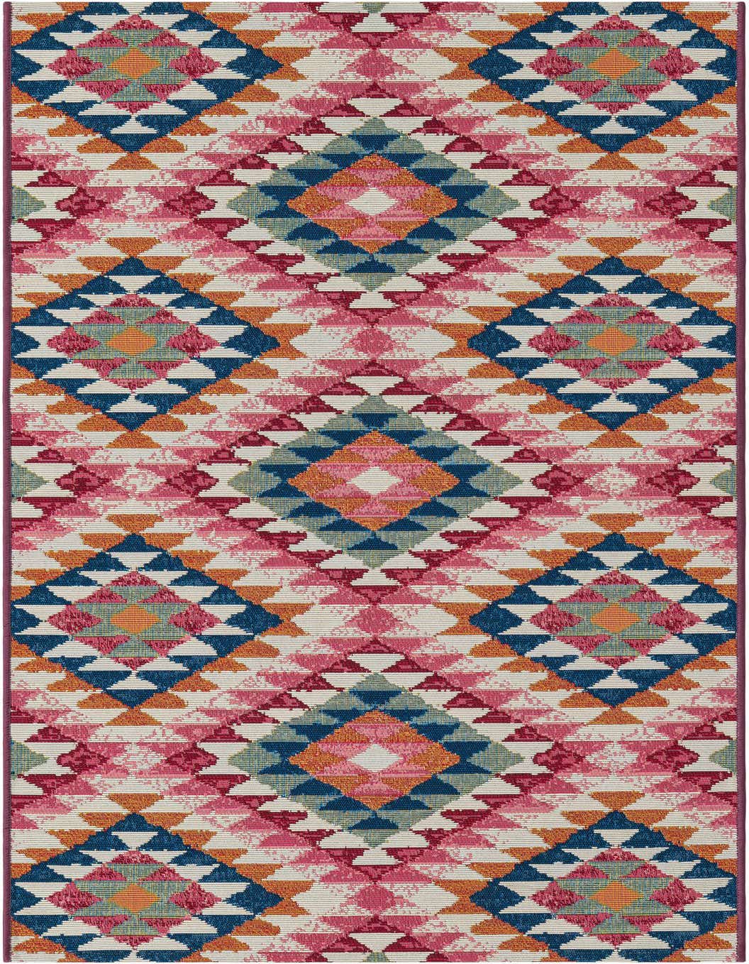 2' 7 x 5' 3 Easy-Clean Southwestern Indoor / Outdoor Runner Rug