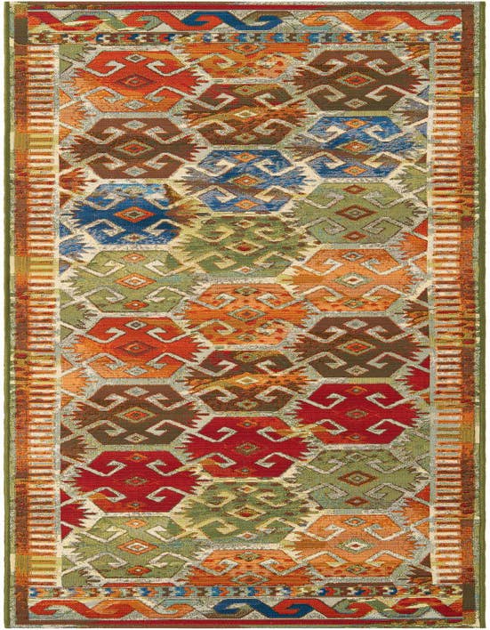 Detail image of 2' 7 x 10' Easy-Clean Southwestern Indoor / Outdoor Runner Rug