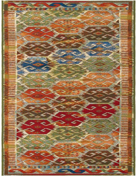 Detail image of 2' 7 x 12' Easy-Clean Southwestern Indoor / Outdoor Runner Rug