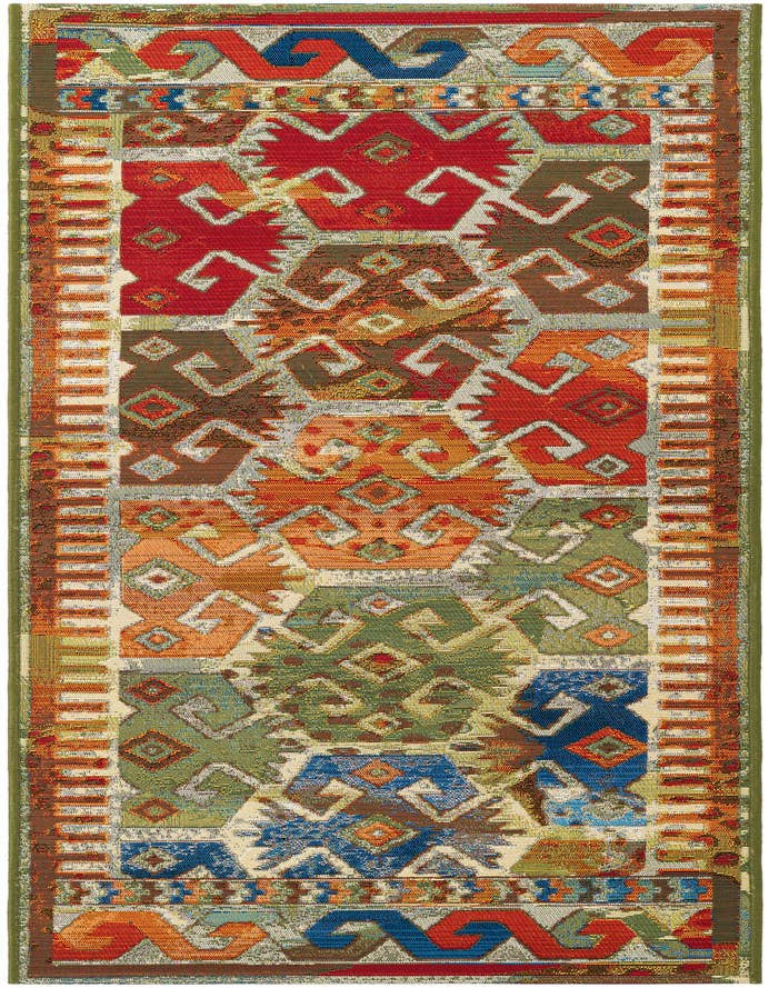 Detail image of 2' x 6' Easy-Clean Southwestern Indoor / Outdoor Runner Rug