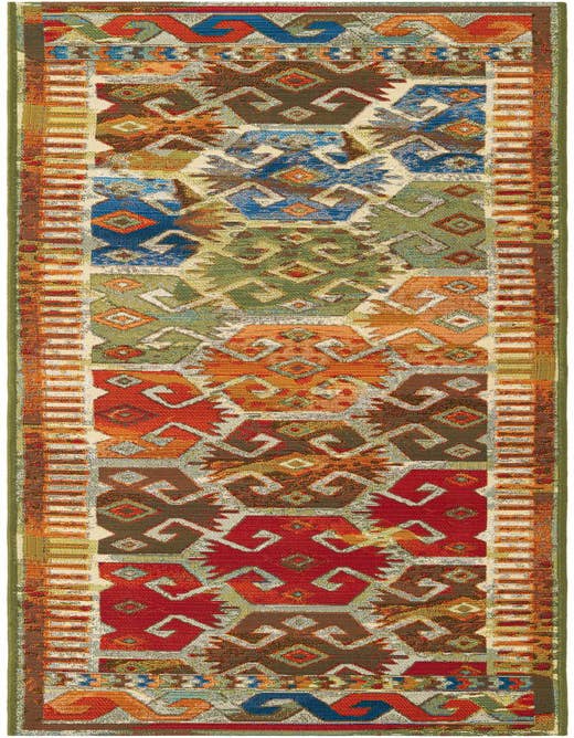 Detail image of 2' x 8' Easy-Clean Southwestern Indoor / Outdoor Runner Rug