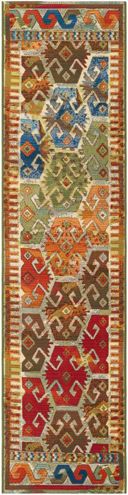 2' x 8' Easy-Clean Southwestern Indoor / Outdoor Runner Rug