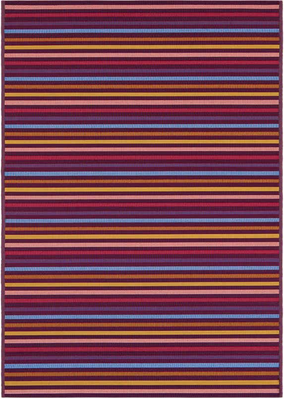2' 7 x 10' Easy-Clean Striped Indoor / Outdoor Runner Rug
