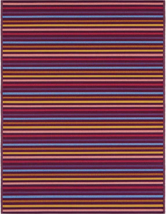 2' 7 x 10' Easy-Clean Striped Indoor / Outdoor Runner Rug