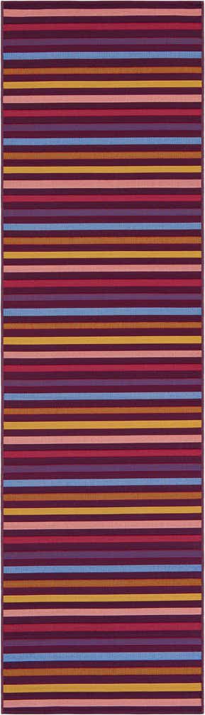 2' 7 x 10' Easy-Clean Striped Indoor / Outdoor Runner Rug