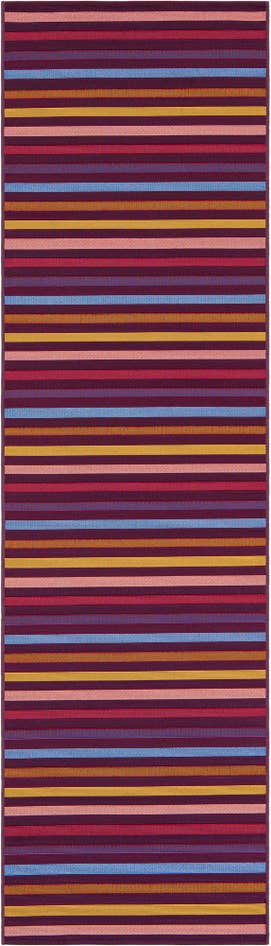 Detail image of 2' 7 x 10' Easy-Clean Striped Indoor / Outdoor Runner Rug