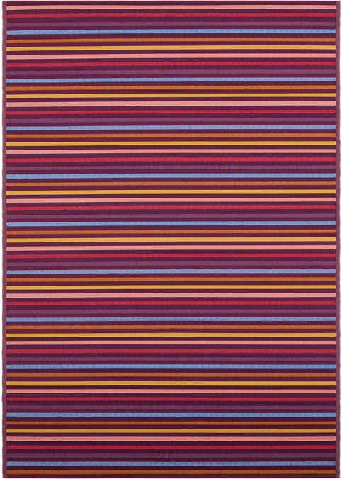 2' 7 x 12' Easy-Clean Striped Indoor / Outdoor Runner Rug