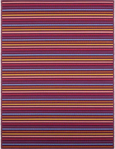 2' 7 x 12' Easy-Clean Striped Indoor / Outdoor Runner Rug