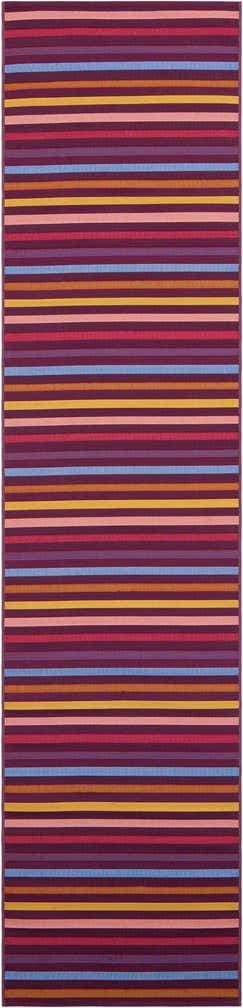 2' 7 x 12' Easy-Clean Striped Indoor / Outdoor Runner Rug