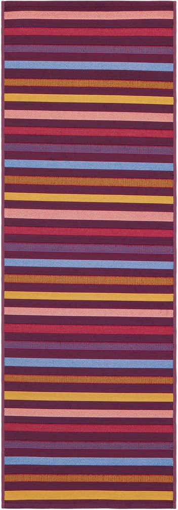 2' x 6' Easy-Clean Striped Indoor / Outdoor Runner Rug