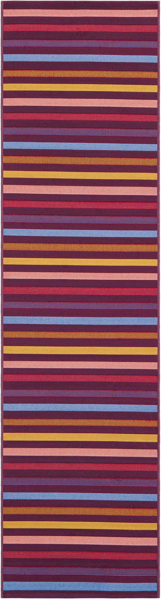 2' x 8' Easy-Clean Striped Indoor / Outdoor Runner Rug