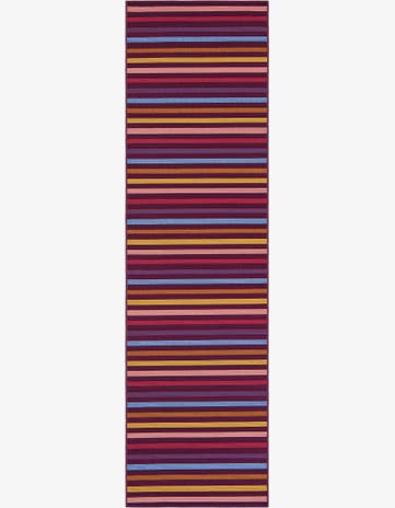 2' 7 x 10' Easy-Clean Striped Indoor / Outdoor Runner Rug