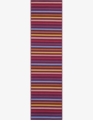 Easy-Clean Striped Indoor / Outdoor Runner Rug